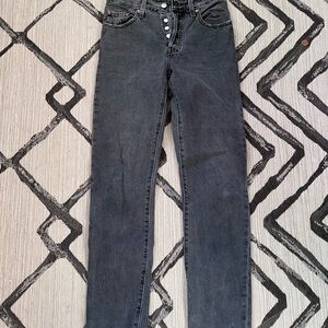 Levi's Dark Gray Button-Fly Jeans